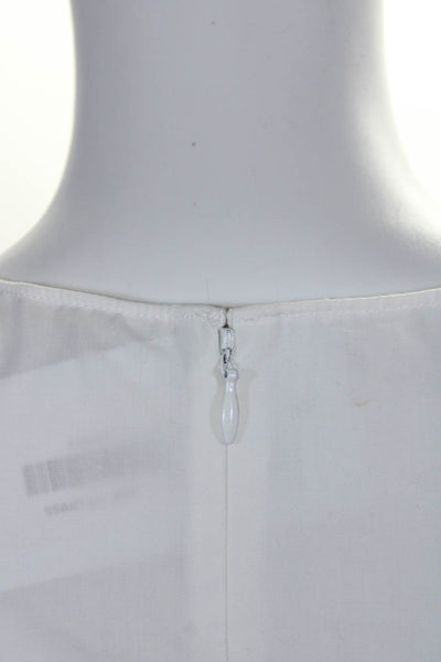 Adam Lippes Women's Sleeveless Pleated Shift Dress White Size S
