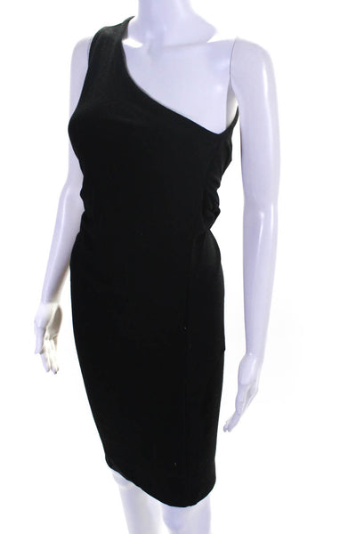 T Alexander Wang Women's Sleeveless Gathered One Shoulder Dress Black Size S