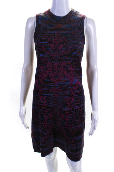 Missoni Women's Sleeveless Abstract Print Knit Bodycon Dress Multicolor Size M/L