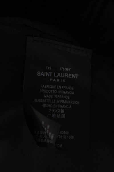 Saint Laurent Womens Back Zip Crew Neck Metallic Velour Dress Black Size FR 42