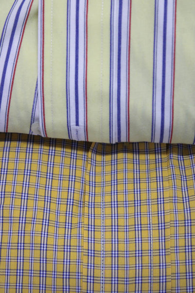 Ralph Lauren Faconnable Men's Printed Button Down Shirts Yellow Size M Lot 2