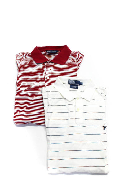 Polo Golf Ralph Lauren Men's Striped Polo Shirts Red White Size L