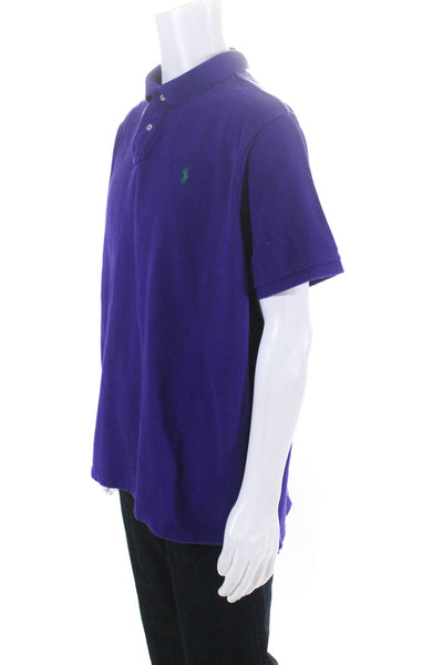 Polo Ralph Lauren Mens Pique Cotton Short Sleeve Polo Shirt Purple Size XL