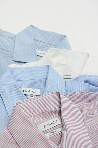 Calvin Klein Men's Collar Long Sleeves Button Down Shirt Stripe Size 14.5 Lot 4