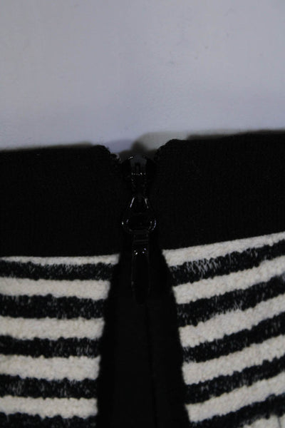 BCBGMAXAZRIA Womens Layered Striped Pleated Mini Dress Black & White Size 0