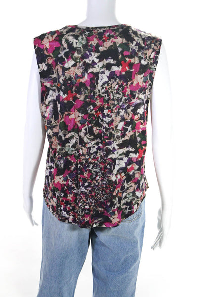 Isabel Marant Womens Abstract Print Sleeveless T-Shirt Top Multicolor Size M