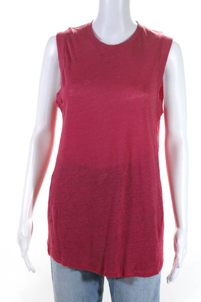 IRO Jeans Womens Jersey Knit Crewneck Sleeveless Lynn Tank Top Shirt Pink Size S