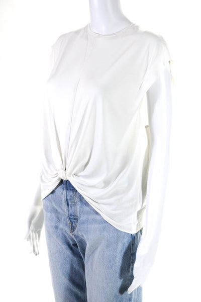 Rag & Bone Womens Short Sleeve Crew Neck Knotted Tee Shirt White Size Small