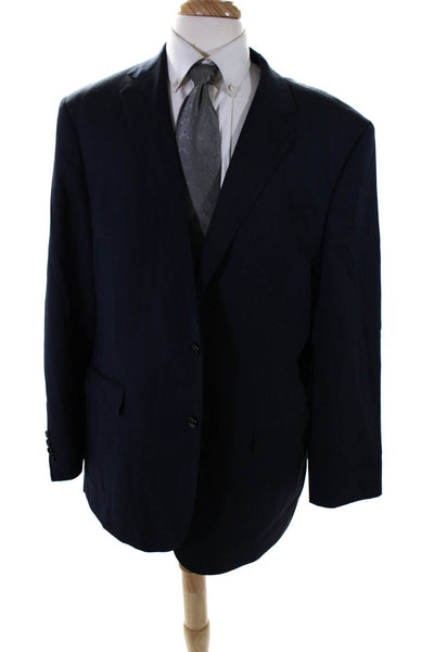 Joseph Abboud Men's Wool Two Button Fully Lined Blazer Jacket Navy Size 46L
