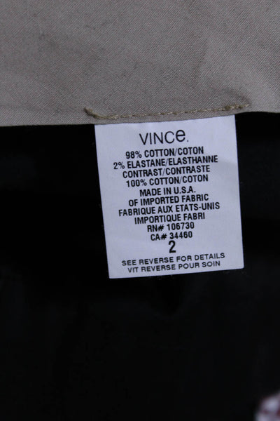 Vince Womens Cotton Mid Rise Zip Up Bermuda Shorts Black Size 2