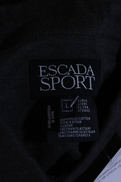 Escada Sport Women's Collar Long Sleeves Button Down Jacket Gray Size L