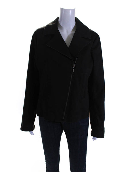 Company Ellen Tracy Women's  Collar Long Sleeves Full Zip Jacket Black Size 12