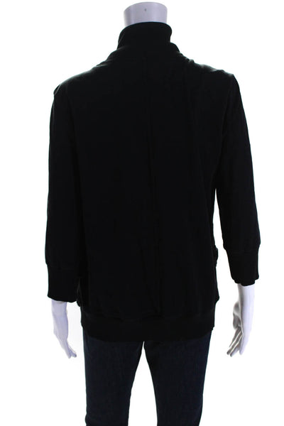 Sutton Studio Women's Long Sleeves Full Zip Pockets Jacket Black Size L
