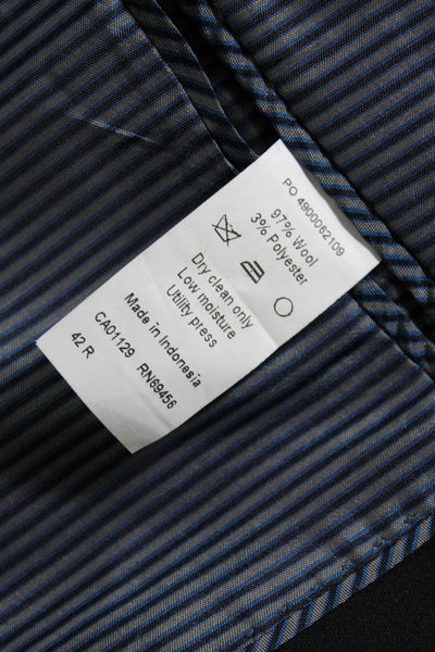 Calvin Klein Men's Wool Two-Button Suit Blazer Blue Size 42