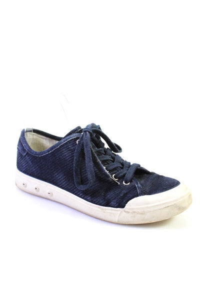 Rag & Bone Women's Corduroy Low Top Lace Up Sneakers navy Blue Size 8.5