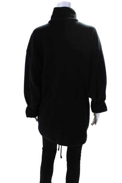 Bogner Womens Fleece Turtleneck Half Zip Anorak Pullover Jacket Black Medium