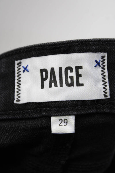 Paige Womens High Rise Skyline Ankle Peg Fringe Jeans Gray Denim Size 29