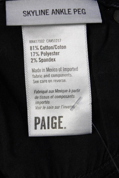 Paige Womens High Rise Skyline Ankle Peg Fringe Jeans Gray Denim Size 29