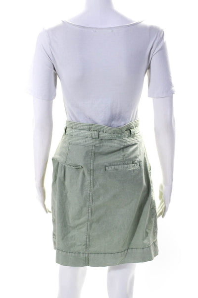 Pilcro and the Letterpress Anthropologie Womens Belted Pencil Skirt Green Size 6