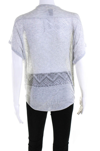 Under Ligne Womens Pointelle Knit Dolman Sleeve Sweater Gray Size Extra Small