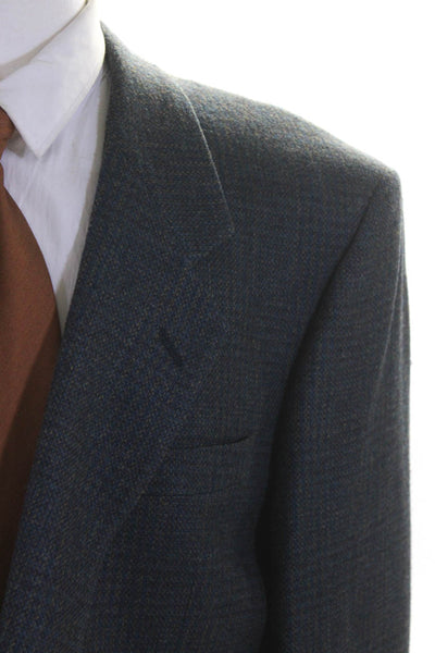 Hart Schaffner Marx Mens Two Button Long Sleeve Blazer Jacket Gray Size 44XL
