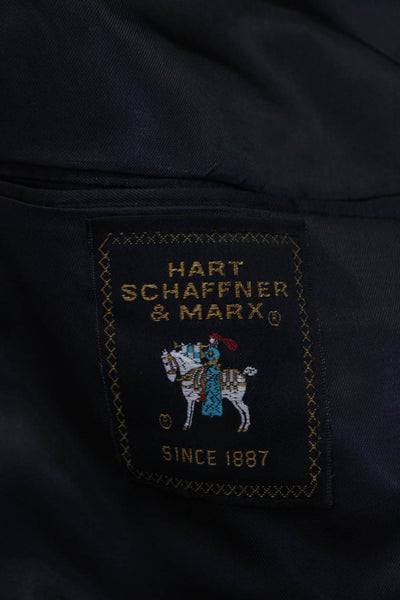 Hart Schaffner Marx Mens Two Button Long Sleeve Blazer Jacket Gray Size 44XL