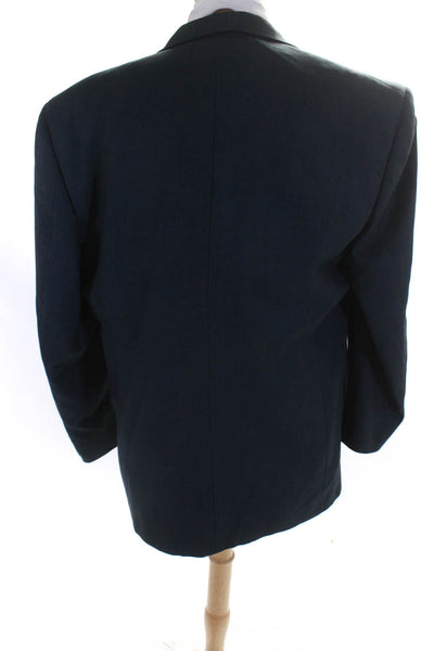 Hart Schaffner Marx Mens Wool Two Button Long Sleeve Blazer Jacket Black Size44L