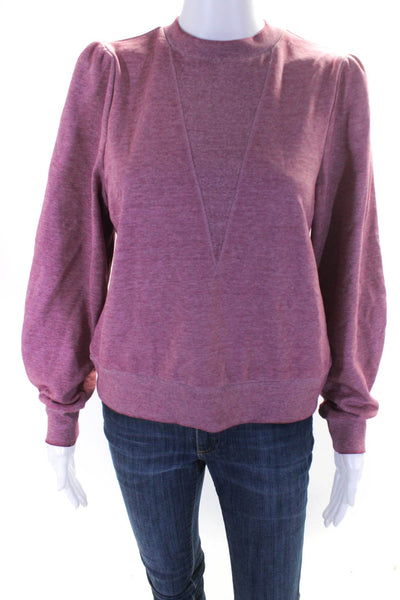 525 Womens Cotton Long Sleeve Jersey Knit Pullover Sweatshirt Top Pink Size S