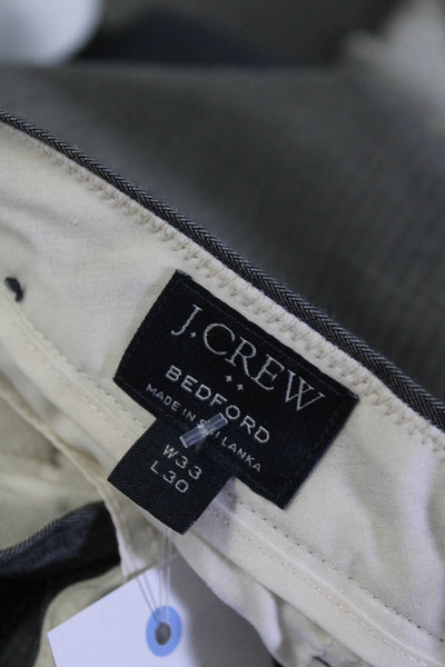 J Crew Men's Flat Front Pockets Straight Leg Dress Pant Gray Size 33