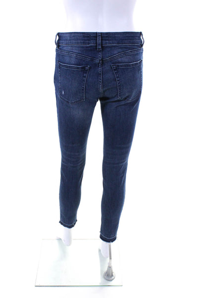DL1961 Womens 'Margaux' Mid Rise Frayed Ankle Ripped Skinny Jeans Blue Size 28