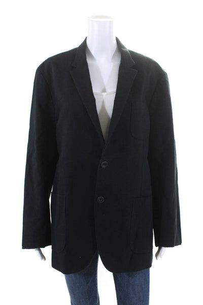 Rag & Bone Womens Two Button Collared Long Sleeved Blazer Dark Blue Size 46