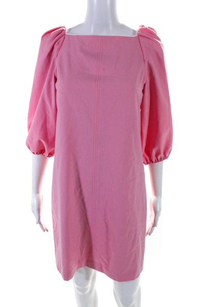 Trina Turk Women's Puff Sleeve Knee Length Shift Dress Pink Size 0