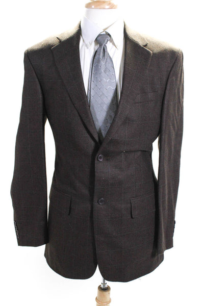 Nautica Men's Wool Cashmere Blend Two Button Fully Lined Blazer Brown Size 40L
