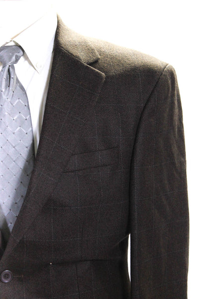 Nautica Men's Wool Cashmere Blend Two Button Fully Lined Blazer Brown Size 40L