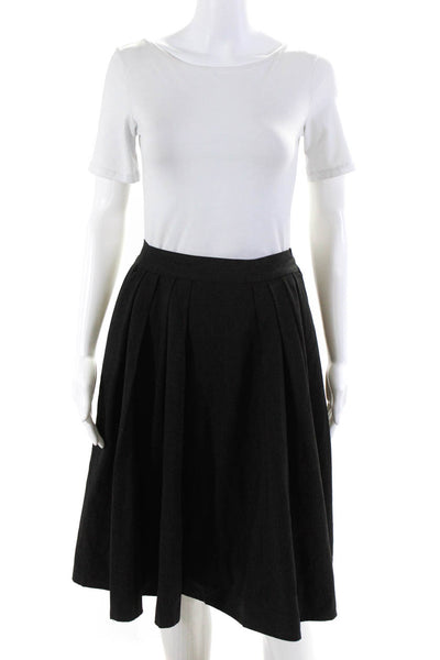 The Peoples Women's Zip Closure Pleated Flare Midi Skirt Gray Size 4