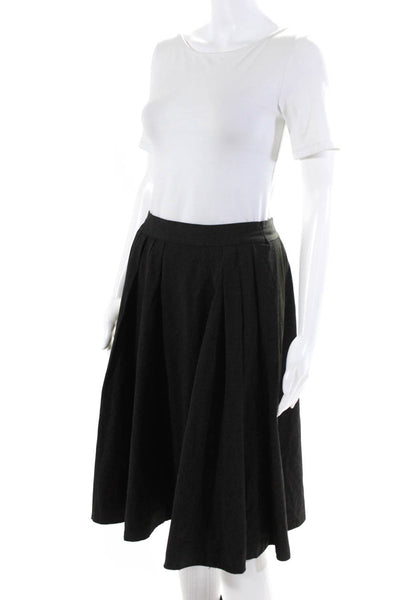 The Peoples Women's Zip Closure Pleated Flare Midi Skirt Gray Size 4