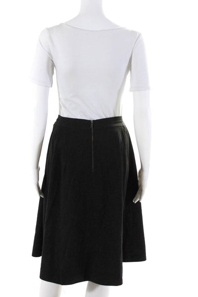 The Peoples Women's Zip Closure Pleated Flare Midi Skirt Gray Size 4