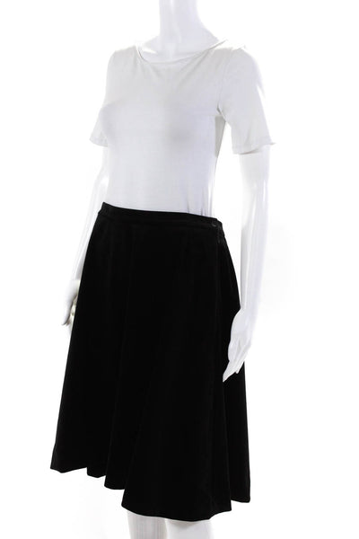 Bella Lois Women's Zip Closure Flare Lined Midi Skirt Black Size 44