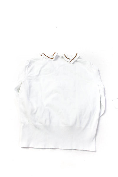 Blumint Women's Collar Long Sleeves Blouse White Size 16