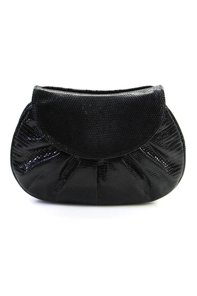 Parri Firenze Womens Embossed Leather Small Crossbody Shoulder Handbag Black