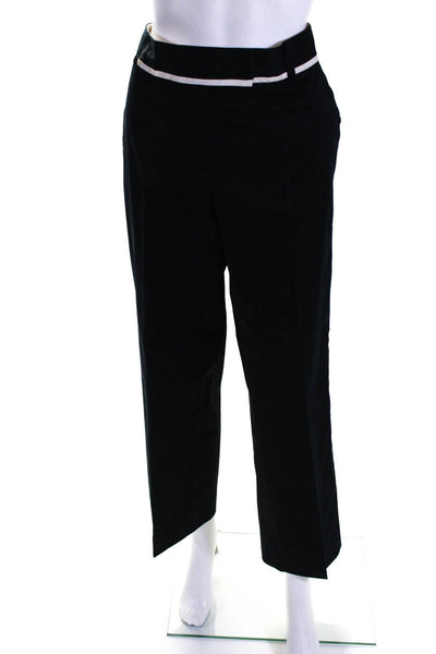 Saks Fifth Avenue Women's Flat Front Straight Leg Dress Pant Black Size 12