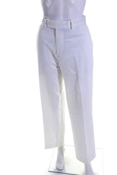 Saks Fifth Avenue Womens Flat Front Pockets Straight Leg Dress Pant White Size 3