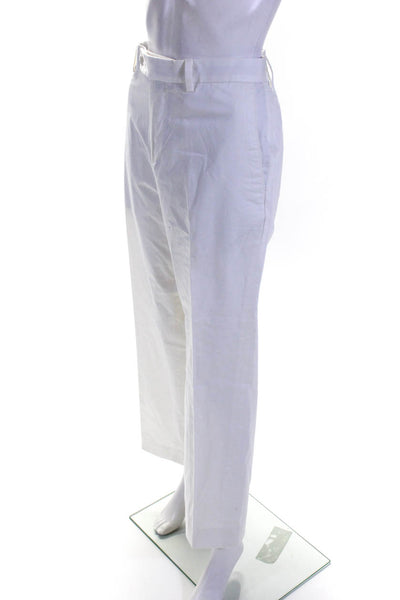 Saks Fifth Avenue Womens Flat Front Pockets Straight Leg Dress Pant White Size 3