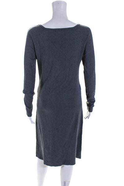 BCBG Max Azria Womens Mesh Knit Long Sleeve Sheath Sweater Dress Gray Size M