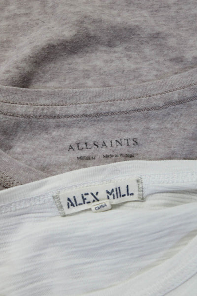 Allsaints Alex Mill Men's Basic Short Sleeve T-shirt Off White Size M, Lot 2