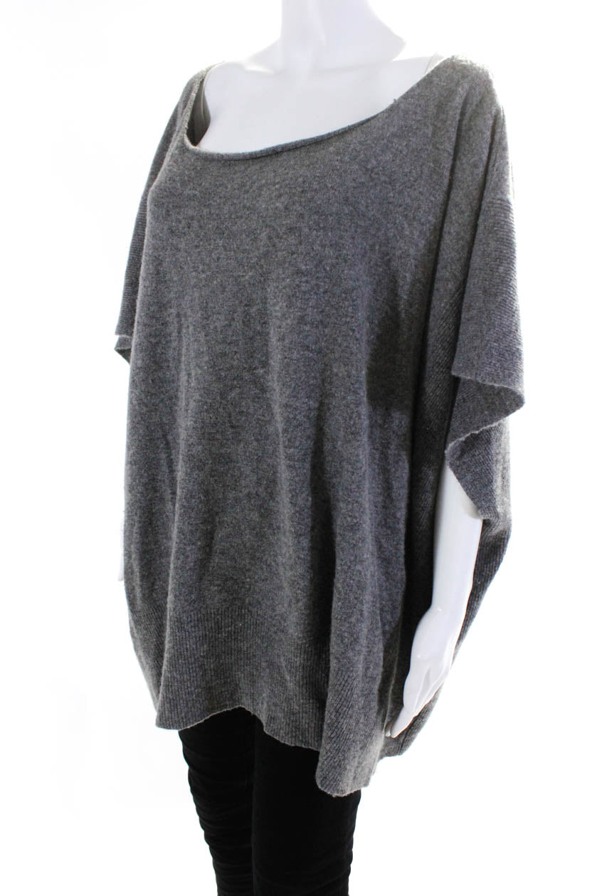 Scoop Womens Wool + Cashmere Knit Scoop Neck Pullover Poncho Gray Size -  Shop Linda's Stuff