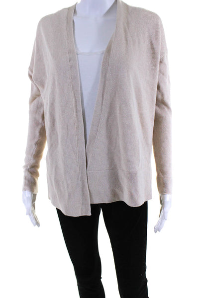 Eileen Fisher Women's Linen Cotton Blend Open Front Cardigan Beige Size XXS