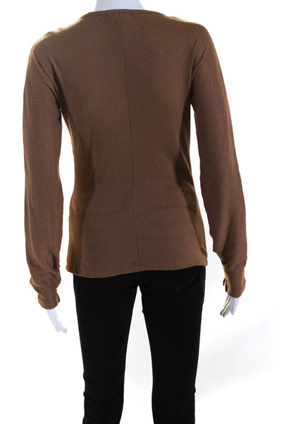 Rag & Bone Women's V-Neck Long Sleeve Blouse Brown Size S