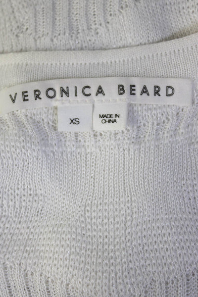 Veronica Beard Women's Scoop Neck Sleeveless Sweater Tank White Size XS