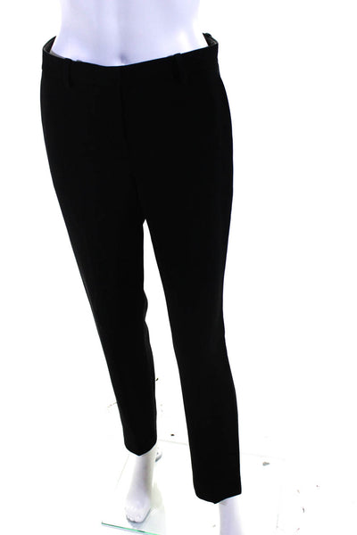 Theory Women's Hook Closure Flat Front Straight Leg Dress Pant Black Size 0